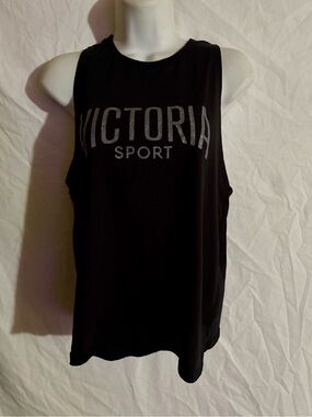 Victoria's Secret Sport Black Logo backless Muscle Tank